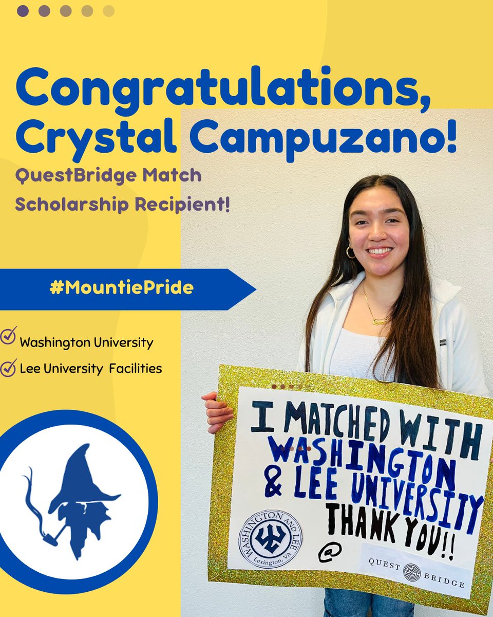 RHSMounties's tweet photo. Congratulations to Crystal Campuzano, the sole RHS recipient of the QuestBridge Match Scholarship! We are so proud of you!
#RHS #AllBelong #AllLearn #AllSucceed https://t.co/9taXYYQR65