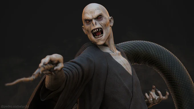 Así sería Lord Voldemort en las películas si fuesen fieles a su descripción en los libros.Pedro Corbalan 