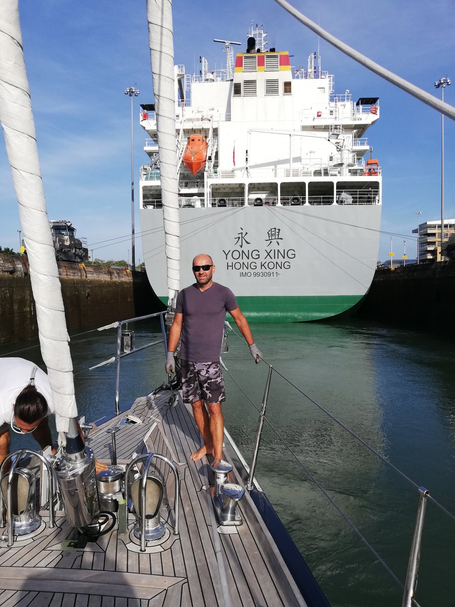 PLuttenberger's tweet photo. Crossing the Panamá Channel from the Pacific to the Caribbean side. https://t.co/cgdz3AaMmn