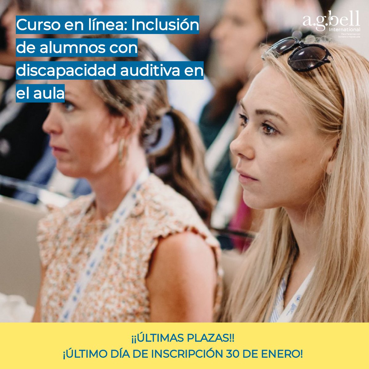 agbellint's tweet photo. 📣¿Tiene un alumno con discapacidad auditiva y quiere que su clase sea el mejor entorno para su aprendizaje? Para más información visita nuestra página web: https://t.co/fjuwipp209 ¡ÚLTIMO DÍA DE INSCRIPCIÓN 30 DE ENERO😱! ¡PLAZAS LIMITADAS‼️! https://t.co/s7JFpMH3Or