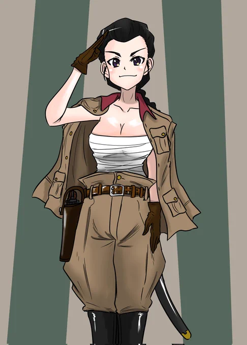 #週末ガルパンお絵描き120分一本勝負#週末ガルパンお絵描き120分一本勝負20230127#玉田環生誕祭 #玉田環生誕祭2023知波単イチの斬り込み隊長、玉田。おめでとう 