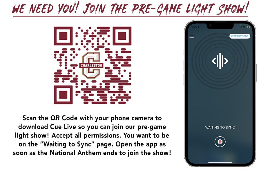 RBouknight12's tweet photo. Huge #SoldOutSaturday at The Six tomorrow for @CofCBasketball! We need everyone to help get TD Arena ROCKINโ! ๐จ โฌ๏ธ
Step1๏ธโฃ:๐ your section and get ready to rock your color shirt for the Stripe Out!
Step2๏ธโฃ: Download the Cue Live app & pull it up after the National Anthem!
๐ด๐ https://t.co/FQAx5fPRDO