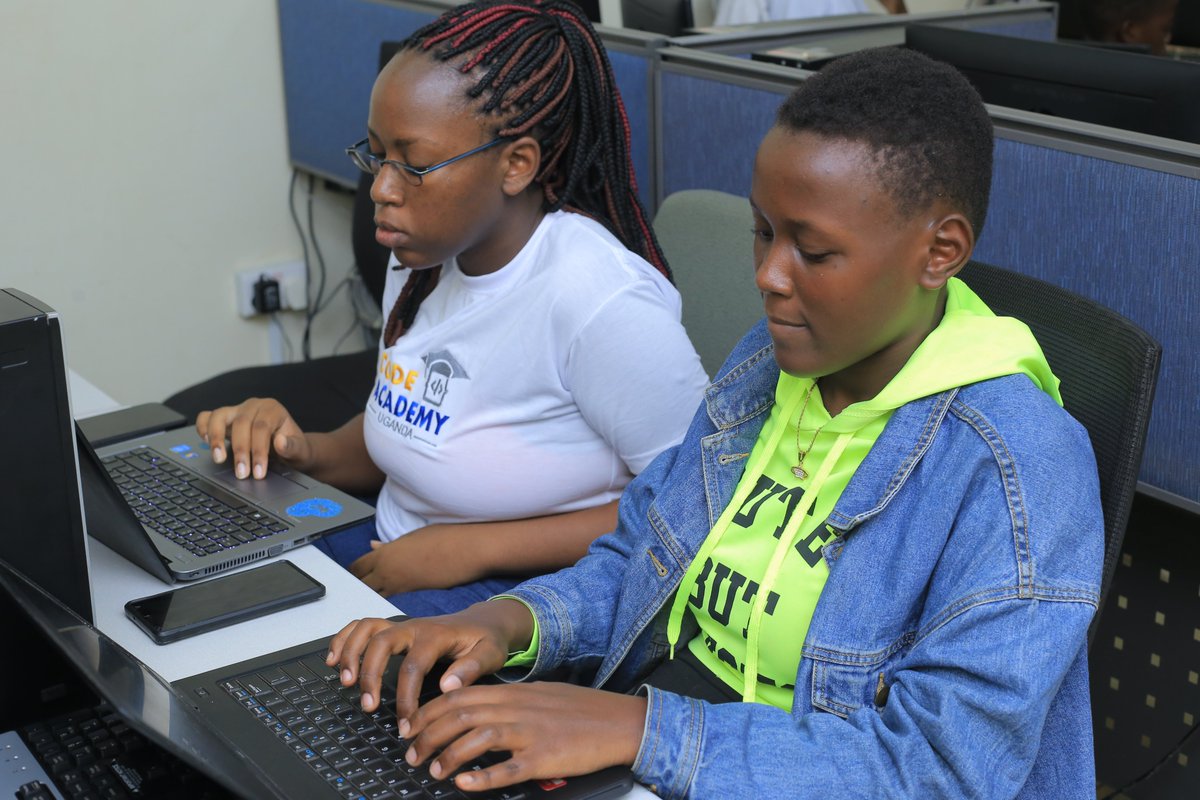 KellyHappiest's tweet image. These young girls know how to do it better when it comes to coding! Join them at @code_academy_ug in the next #CodeCamp