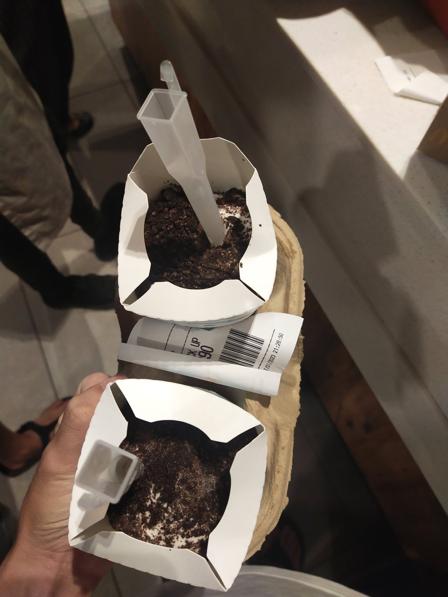 IanLiew2's tweet photo. @McDonalds Did I order melted McFlurry or Oreo McFlurry ?
And all the ice for drinks are melted.
Ordered French Fries and it's very very soft.

What a fking disgusting experience and food.

This is from MCD Pantai Sentral Park DT. 
#disgusting #Food #McDonalds https://t.co/bzOUOGKNI7