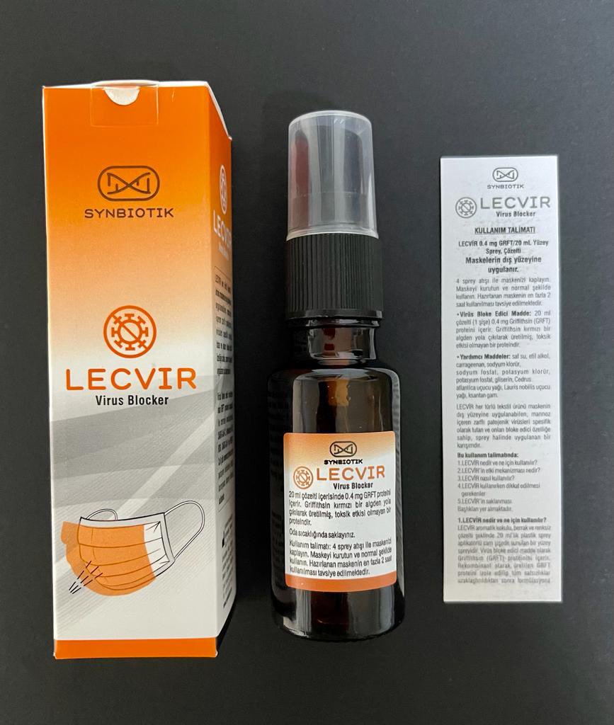 İki yıl önce preklinik çalışmalarını tamamladığımız, üst solunum yolları virüslerini; influenza, RSV, Sars-CoV2 (tüm varyantlarıyla), ve Herpes dahil bloke edebildiğini deneysel olarak gösterdiğimiz, GRFT proteinini kendi imkanlarımızla LECVIR markası ile ürün haline getirdik.