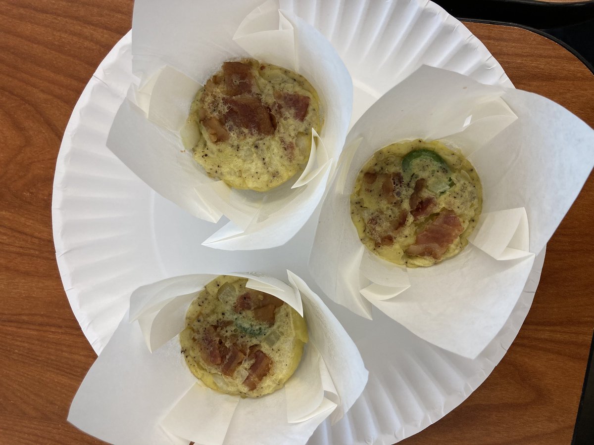 bvswFACS's tweet photo. This week Culinary Arts 1 students practiced knife skills and made copycat Starbucks Egg Bites (ours are loaded with veggies)😋 #culinaryarts #facs #starbies https://t.co/FRFOZ08yMV