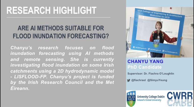UCD Dooge Centre for Water Resources Research (@ucd_cwrr) on Twitter photo #MeetOurResearchers
Chanyu is looking at how AI and remote sensing can support flood inundation forecasting. Chanyu is funded by <a href="/IrishResearch/">We are now Research Ireland</a> and <a href="/MetEireann/">Met Éireann</a> and supervised by <a href="/fiachraol/">Fiachra O'Loughlin</a> in <a href="/UCDCivEng/">UCD Civil Engineering</a> 🌧️ 💻 #MeetOurResearchers
Chanyu is looking at how AI and remote sensing can support flood inundation forecasting. Chanyu is funded by <a href="/IrishResearch/">We are now Research Ireland</a> and <a href="/MetEireann/">Met Éireann</a> and supervised by <a href="/fiachraol/">Fiachra O'Loughlin</a> in <a href="/UCDCivEng/">UCD Civil Engineering</a> 🌧️ 💻
