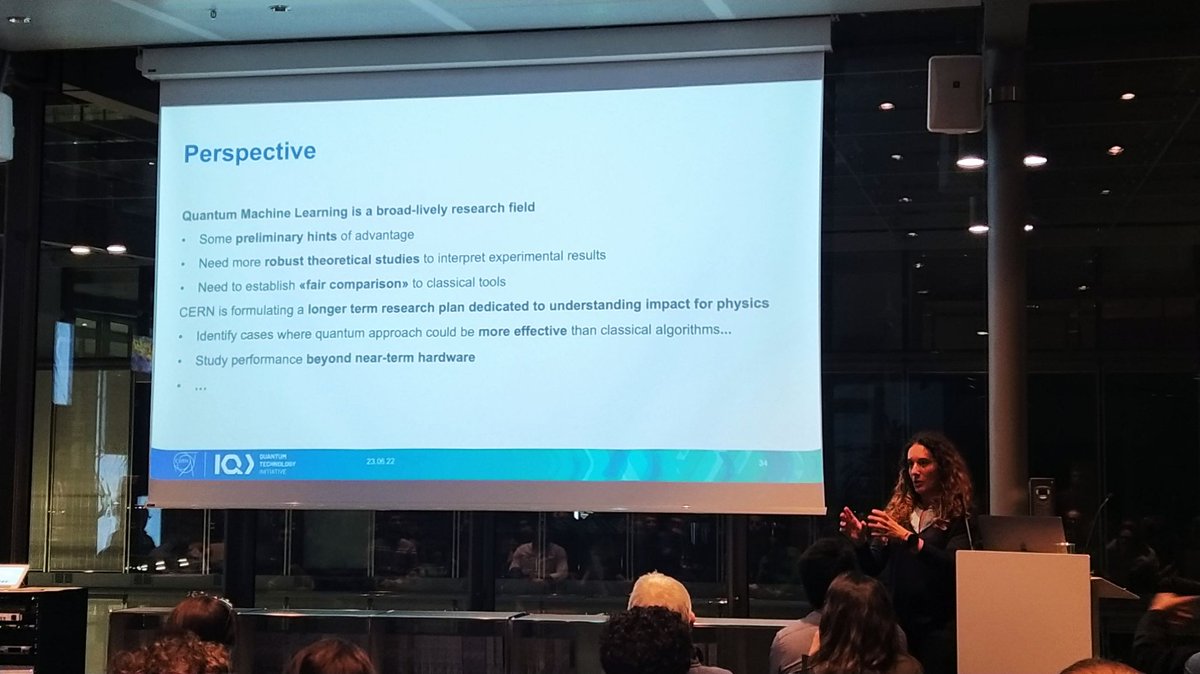 CERNquantum's tweet image. Sofia Vallecorsa -- #CERNqti coordinator for #quantumcomputing and algorithms -- gave a talk on #QuantumMachineLearning @CERN at the First Geneva AI Meetup yesterday💡👏