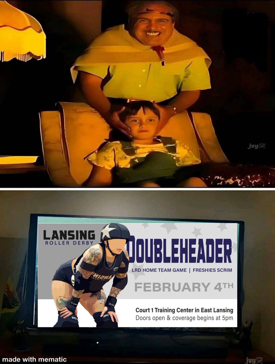 LAN_RollerDerby's tweet photo. Our league forcing family and friends to watch how cool we are. See you next Saturday 🫵😎
📺 https://t.co/0J2gV5L0xC
#qualityderby #lansingrollerderby #derbymemes #supportlocalderby https://t.co/kqXbG6KYEg