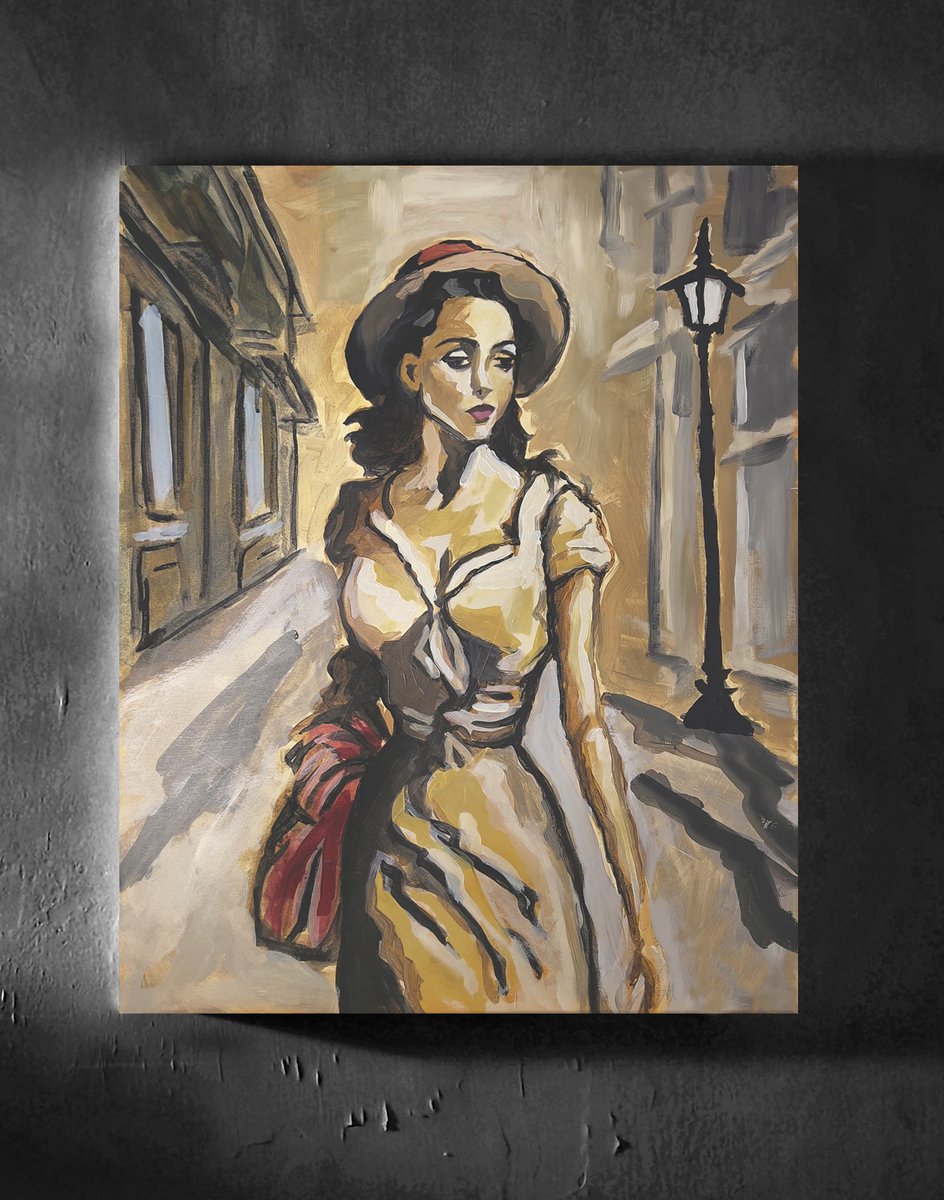 RomanLaufer's tweet photo. Just finished this piece. “Woman on Bond Street” now for sale. Link in Bio or DM for details. https://t.co/rXIvw1taIt