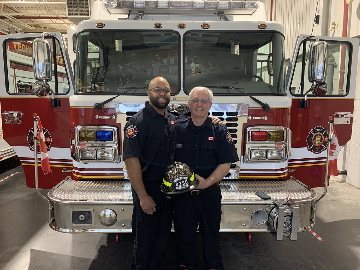 OshawaFire's tweet photo. Congratulations to Mechanic Gord Atkins on his last day before a well deserved retirement after 28 years with the city including the last 18 in Fire Services. Congratulations Gord. @oshawacity @iafflocal465 https://t.co/nnxD5oAsKl