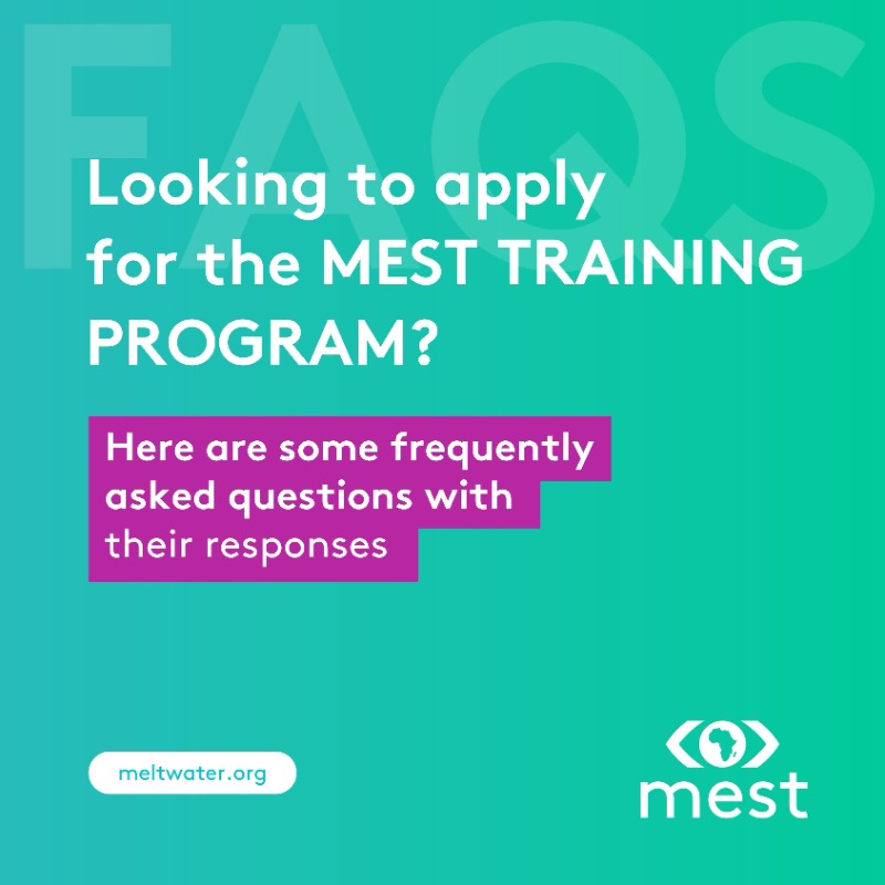 MESTAfrica's tweet image. Here are FAQs about our 12-month Training Program.

Didn’t get answers to the question on your mind?

You can send us an email at recruitment@meltwater.or or connect with the recruitment team via our Telegram channel: t.me/+Vv0V4mkbwRo5M…

#TechAndBeyond #MESTClassOf2024