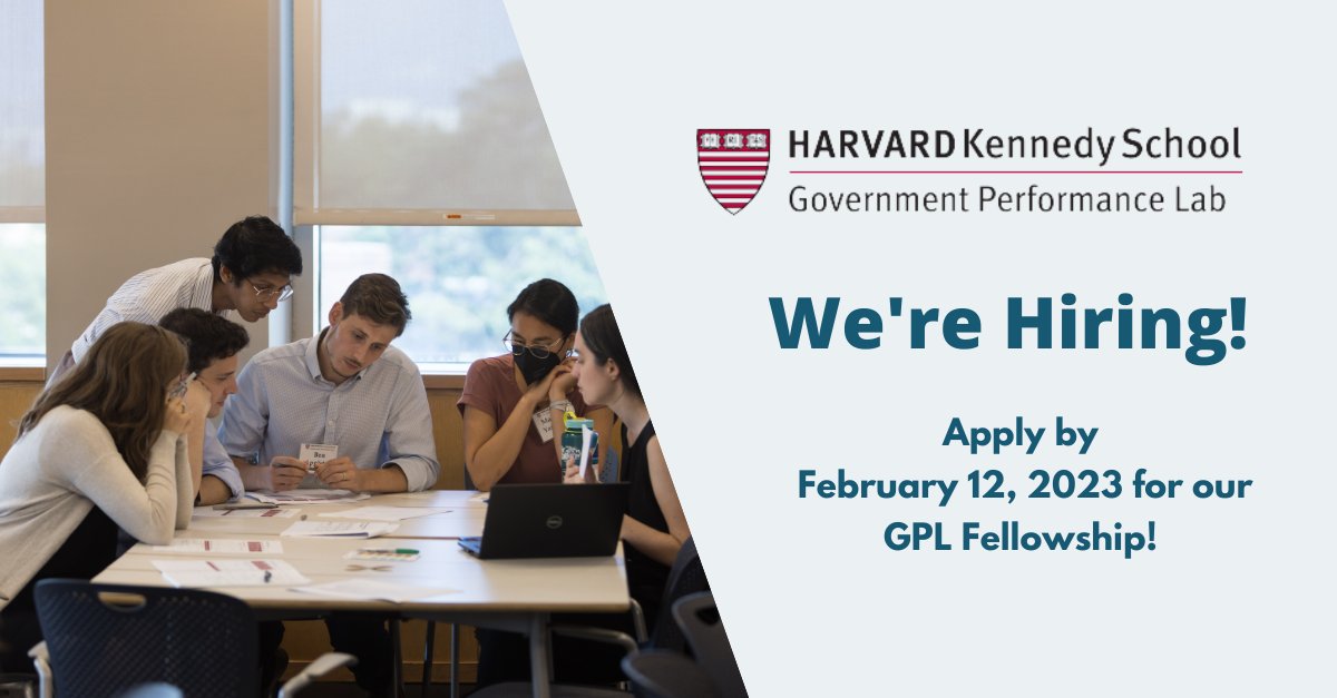 The deadline to apply for the GPL's paid, full-time fellowships is Feb 12! Apply for this opportunity to work with state &amp; local govts to solve social problems such as criminal justice reform, child wellbeing, and economic mobility.

Learn more &amp; apply: lnkd.in/eZH7sp89