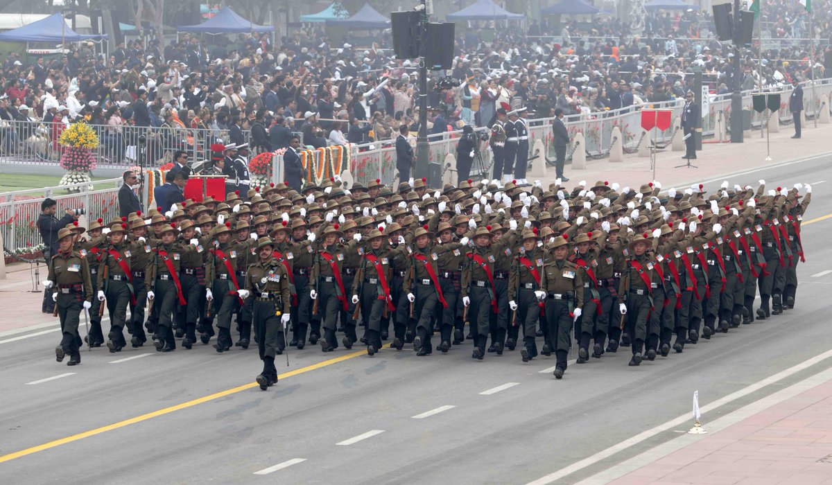 Indian Republic Day Celebrations (@indianrdc) on Twitter photo #IndianArmy contingents marching down the #KartavyaPath, today during the 74th #RepublicDay2023. (1/2)
<a href="/rajnathsingh/">Rajnath Singh</a> <a href="/AjaybhattBJP4UK/">Ajay Bhatt</a> <a href="/giridhararamane/">giridhar</a> #IndianArmy contingents marching down the #KartavyaPath, today during the 74th #RepublicDay2023. (1/2)
<a href="/rajnathsingh/">Rajnath Singh</a> <a href="/AjaybhattBJP4UK/">Ajay Bhatt</a> <a href="/giridhararamane/">giridhar</a>