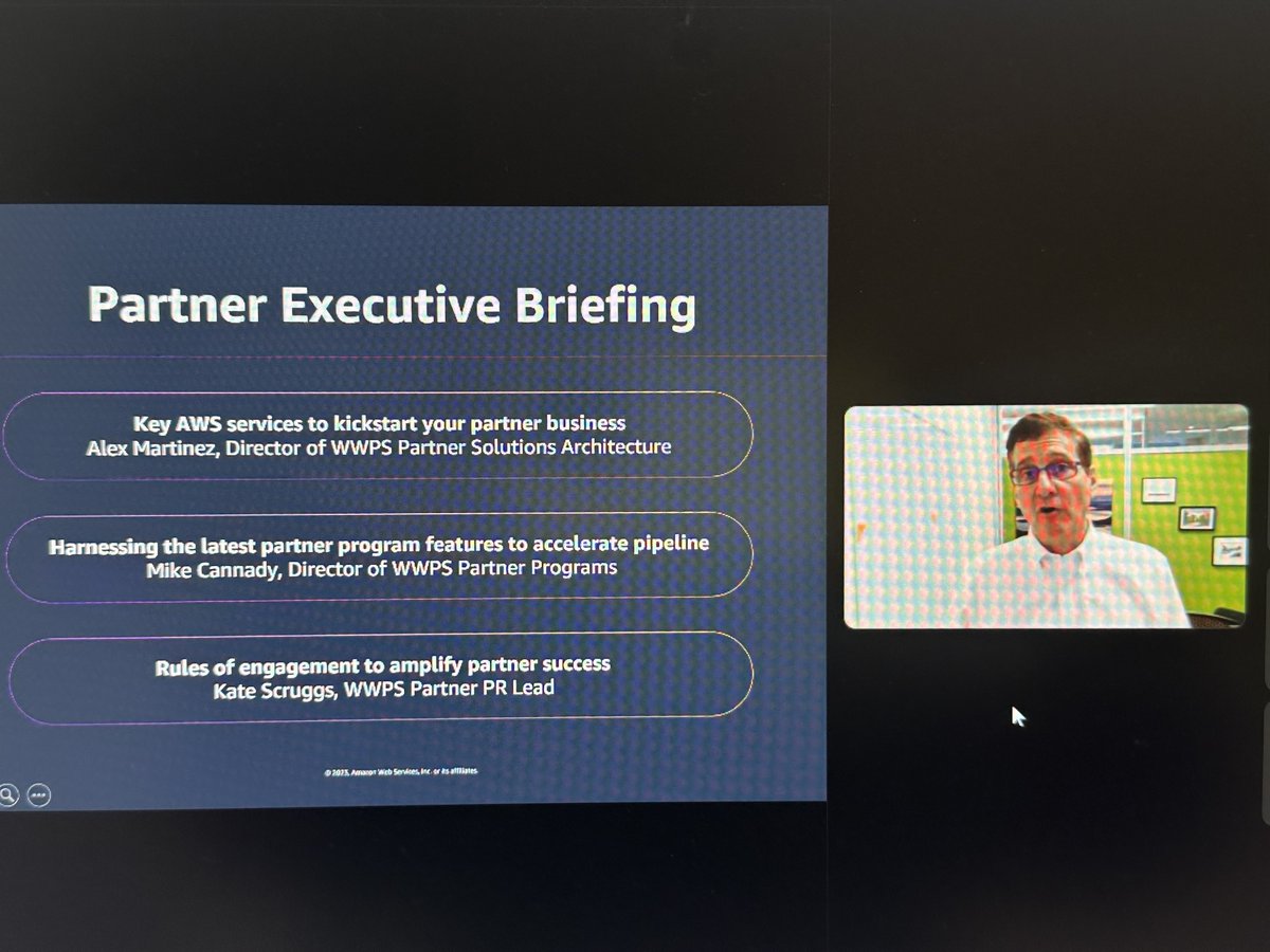 JBKRATZ's tweet photo. Thank you for attending the #AWS #Partnercast Executive Briefing yesterday. It was wonderful to look back on 2022 and share 2023 updates with our partners. I want to continue to simplify the way we engage each other. 📧Send me your feedback/ideas/concerns any time! https://t.co/N4hk30hYvV