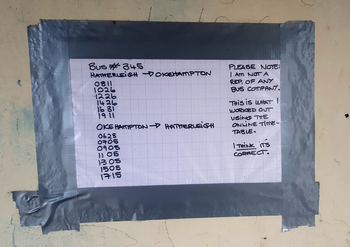 Kendall's Westcountry (@bobkwestcountry) on Twitter photo Impromptu bus timetable. Hatherleigh, Devon Impromptu bus timetable. Hatherleigh, Devon