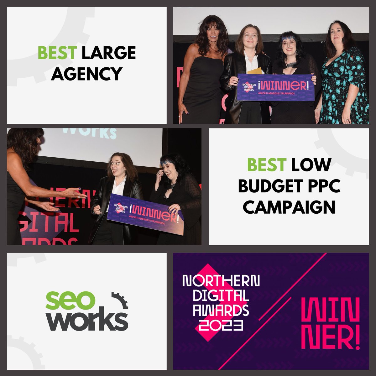 SEOWorksUK's tweet photo. What a night! 🥂🥳
We took home Best Large Agency AND Best Low Budget PPC Campaign at the #NorthernDigitalAwards 🙌
A huge well done to our amazing team - what a way to end the week 💪
Here's what the judges said...
(1/3)
#awardwin #seoawards #ppcawards #awardwinningteam https://t.co/SQNWyYxoCO