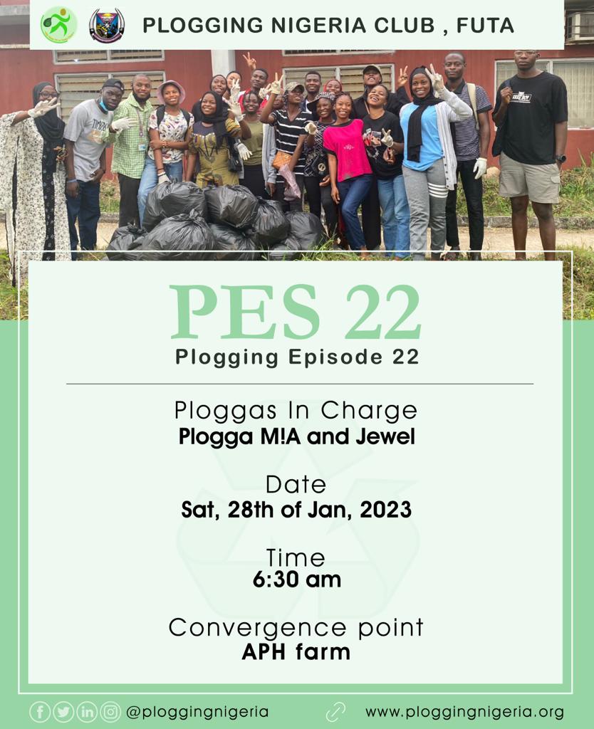 ploggingnigeria's tweet photo. #PloggingEpisodes this weekendβΌοΈ
FUTO resumes with their 11th plog after a long while.
FUTA presses on with their 22nd plog.
UNILAG resumes with their 24th plog.
OAU keeps the numbers running with their 74th plog.
#WeKeepFitToKeepClean
#FitPeopleInCleanCommunities https://t.co/Y2vZLpNQaI
