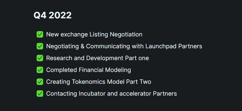 veda_vital's tweet photo. Completed the Q4 2022 of the Roadmap as per plan! Looking forward for exciting year 2023 with many more good news to come! #metaverse #blockchain #movetoearn #nftgaming #p2e #vitalveda  #vvfit https://t.co/WCpQG62vep