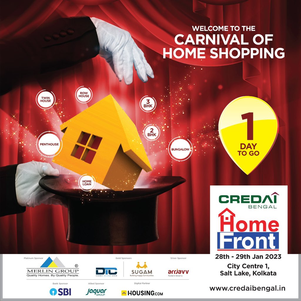 With over 100 properties on display, more than 20 major real estate developers will be participating in CREDAI Bengal Home Front 2023 !

Starting TOMORROW at City Centre 1, Salt Lake.

#CredaiBengal
#kolkata
#kolkataproperties
#kolkatarealestate