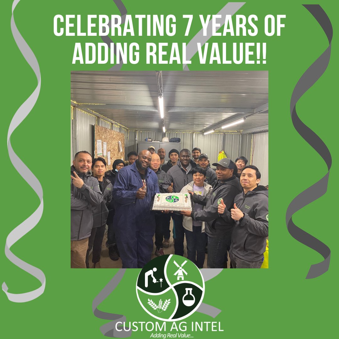 CustomAgIntel's tweet photo. Yesterday, our staff members gathered to celebrate our 7th Anniversary!
Thank you to everyone that has helped us make it this far, and here's to many more years to come!
#saskag #CustomAG #anniversary #addingrealvalue #buildingbushels #saskatchewan https://t.co/vtgtVzxD2P