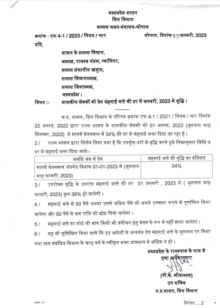 #मध्यप्रदेश_के_कर्मचारियों का 4% महंगाई भते के आदेश जारी करने के लिये, माननीय मुख्यमंत्री श्री <a href="/ChouhanShivraj/">Shivraj Singh Chouhan</a> जी का बहुत बहुत धन्यवाद !! 💐💐💐💐
<a href="/Indersinghsjp/">इन्दरसिंह परमार</a> @brajeshabpnews <a href="/CMMadhyaPradesh/">Chief Minister, MP</a> <a href="/BJP4MP/">BJP Madhya Pradesh</a>
<a href="/drnarottammisra/">Dr Narottam Mishra</a> <a href="/LalSinghArya/">Lal Singh Arya</a> 
<a href="/JansamparkMP/">Jansampark MP</a> <a href="/schooledump/">School Education Department, MP</a>