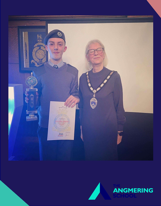 HeadteacherTAS's tweet photo. The Angmering School pupil Charlie Wiltshire receiving his progress awards at his Air Cadets just before Christmas 2022. Charlie has a big ambition to join the RAF when he is older and is working towards his next steps in the cadets.
Well done Charlie! https://t.co/EPqCPjMxQ8