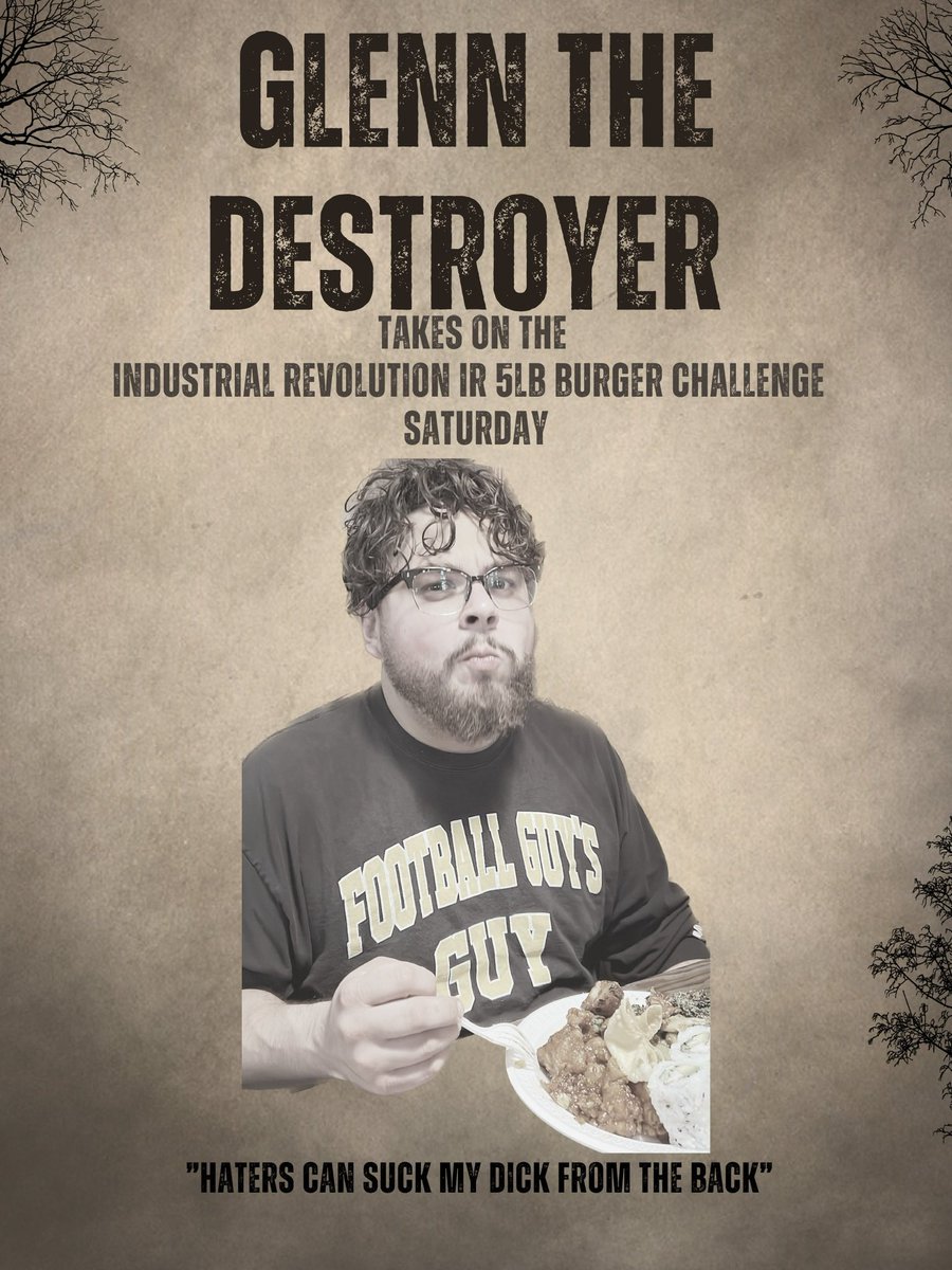 dollypartonpod's tweet photo. This Saturday, Glenn will be taking on the Industrial Revolution IR 5LB challenge. A Challenge we’re only a handful of people come out victorious. We will be documenting his journey on next episode of the podcast! Let’s Go Glenn! https://t.co/nfgZiXmcel