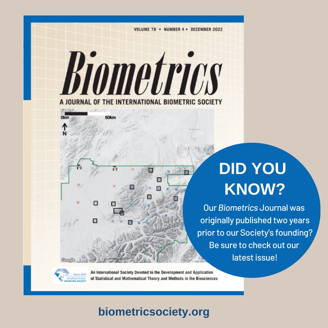 Friday Fun Facts: Did you know our Biometrics Journal was originally published two years prior to our Society’s founding? Be sure to check out our latest issue: onlinelibrary.wiley.com/toc/15410420/c…
#biometrics #biometricsociety