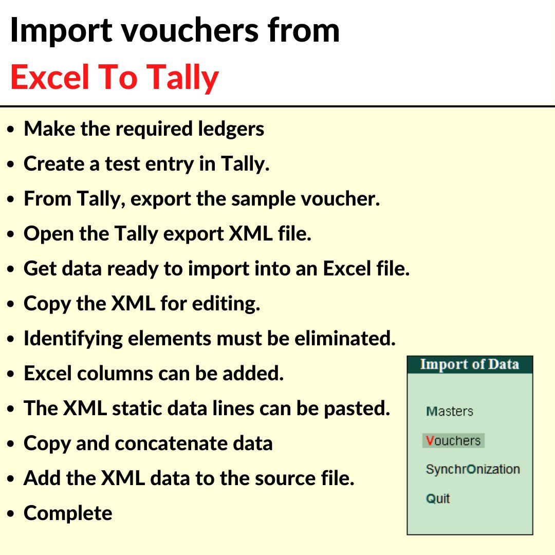 fastinflow1's tweet image. The steps to Import vouchers into Tally from Excel are given here.

#vouchers #exceltotally #accountingsoftware #tallyerp9 #excel