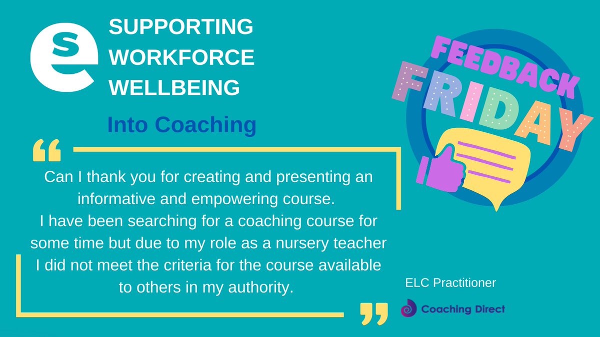 EdScotPLL's tweet photo. This #FeedbackFriday, we're sharing some wonderful words from a #TeamELC practitioner after completing their coaching programme.
It's proof that there's an #EdScotSWW coaching programme out there for everyone! 
Start your coaching journey today: https://t.co/l0wkOoiP7I #EdScotPLL https://t.co/6HmHn1KCru