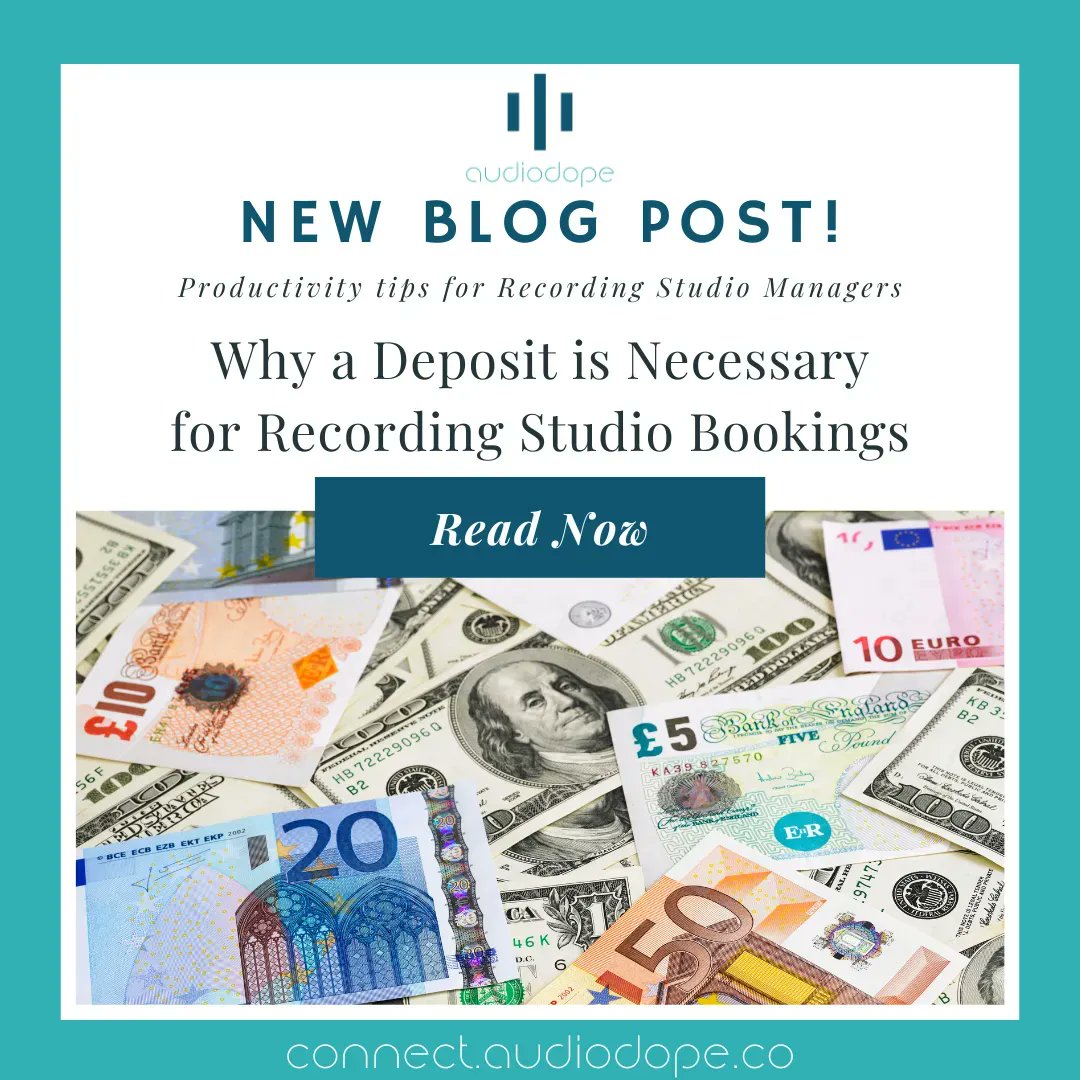 audiodopeapp's tweet photo. Secure the session you want and the peace of mind you need with deposits! Our latest blog article explains the importance and benefits of recording studio deposits. #recordingstudio #musicproducer #studioowner #musician
https://t.co/9wWnOcTOfU https://t.co/JwSmhL3uee