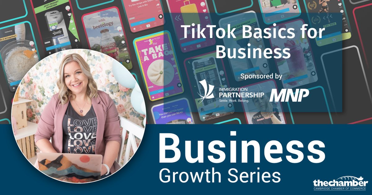 My_Chamber's tweet image. Cinis Marketing’s Ashley Gould will offer expert insight at how @tiktok_us can benefit your brand’s creative side at our Business Growth Series webinar Feb. 23 from 11 am.-noon. Visit bit.ly/3XXszQ7 for more. #businesslearning #tiktok #socialmedia #cbridge