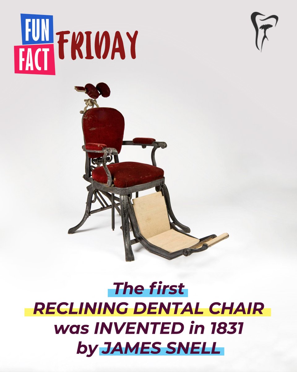 brucerogersdds's tweet image. #FunFactFriday 🤓

The first reclining #dentalchair 🦷💺 was invented in 1831 by James Snell.

This a small but #important step in dentistry’s journey to becoming what it is today!

#funfactfriday #funfacts #dentalfacts #dentistry