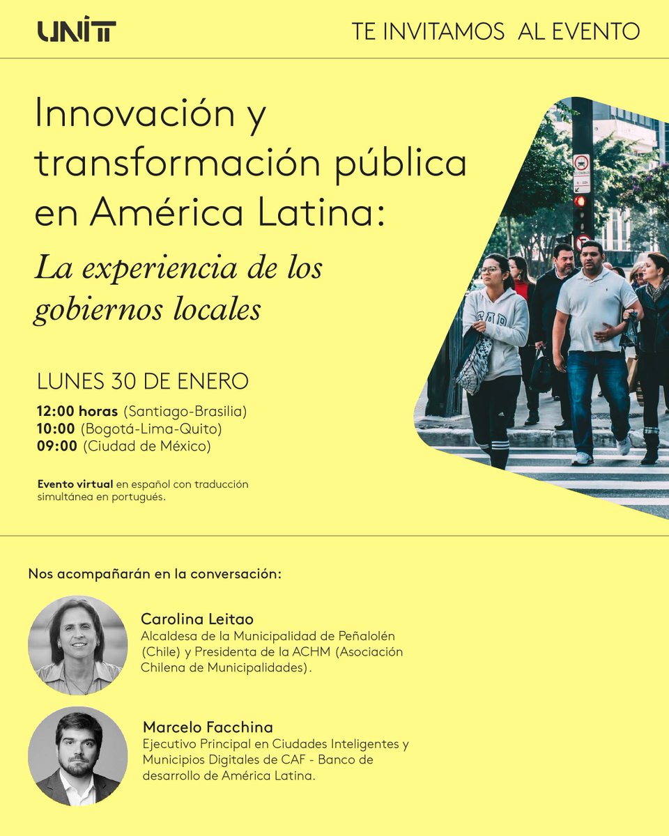 unit (@servdesignunit) on Twitter photo ¿Cuáles son las necesidades de transformación en los territorios de América Latina? Las respuestas las construiremos junto a <a href="/CarolinaLeitao/">Carolina Leitao</a> y <a href="/marcelofacchina/">Marcelo Facchina</a> en nuestro evento “Innovación y transformación pública en América Latina”
No te quedes fuera sd.unit.la/evento-unit ¿Cuáles son las necesidades de transformación en los territorios de América Latina? Las respuestas las construiremos junto a <a href="/CarolinaLeitao/">Carolina Leitao</a> y <a href="/marcelofacchina/">Marcelo Facchina</a> en nuestro evento “Innovación y transformación pública en América Latina”
No te quedes fuera sd.unit.la/evento-unit
