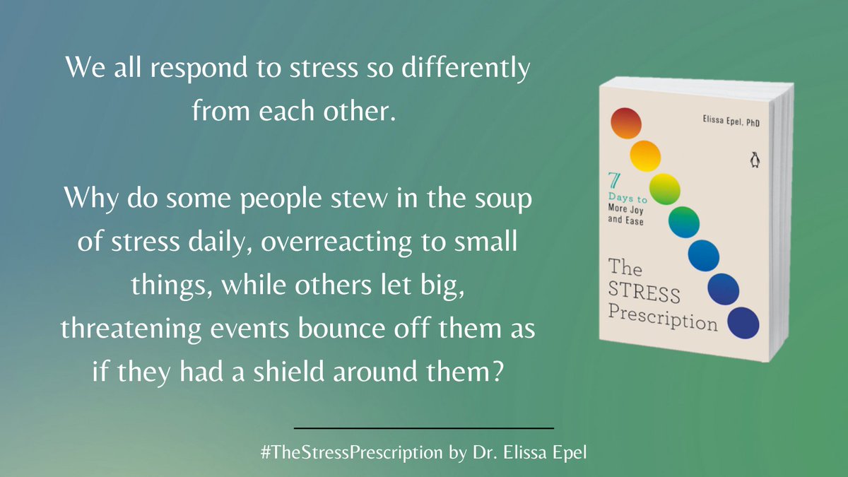 Learn how we react to stress differently, and how to get out of stress stew in #TheStressPrescription by <a href="/Dr_Epel/">Elissa Epel</a>. You are only seven days away from more joy and ease.

amzn.to/402cKtn