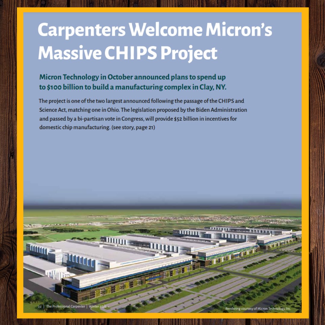 North Atlantic States Carpenters (@nasrcc_ubc) on Twitter photo The first phase of the <a href="/MicronTech/">Micron Technology</a> project in Clay, NY will be $20 billion of work. Site work will begin in 2023 with construction starting the following year. Read the full story here: lnkd.in/egpANc5D
#micron #chipsandscienceact #construction #semiconductorindustry The first phase of the <a href="/MicronTech/">Micron Technology</a> project in Clay, NY will be $20 billion of work. Site work will begin in 2023 with construction starting the following year. Read the full story here: lnkd.in/egpANc5D
#micron #chipsandscienceact #construction #semiconductorindustry