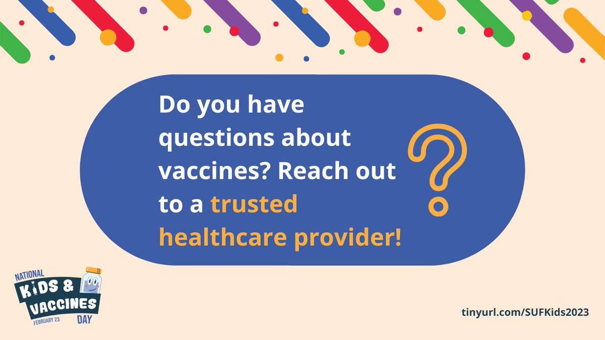 It's normal to have questions about vaccines. Parents and caregivers should speak with a trusted healthcare provider for questions about their child’s health, including questions about vaccination. #KidsVaccinesDay