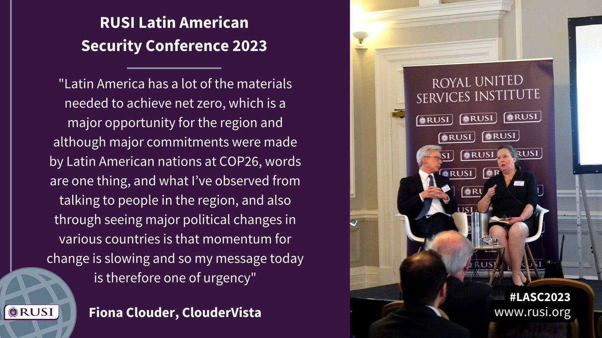 ISS_RUSI's tweet image. Our third panel at #LASC2023 explored how to advance security, rule of law and prosperity in the region 🌐

🗣️: @FionaClouder @Canning_House @CSolar
 
It&apos;s not too late to register and join us! More information here: bit.ly/3GXNQUe