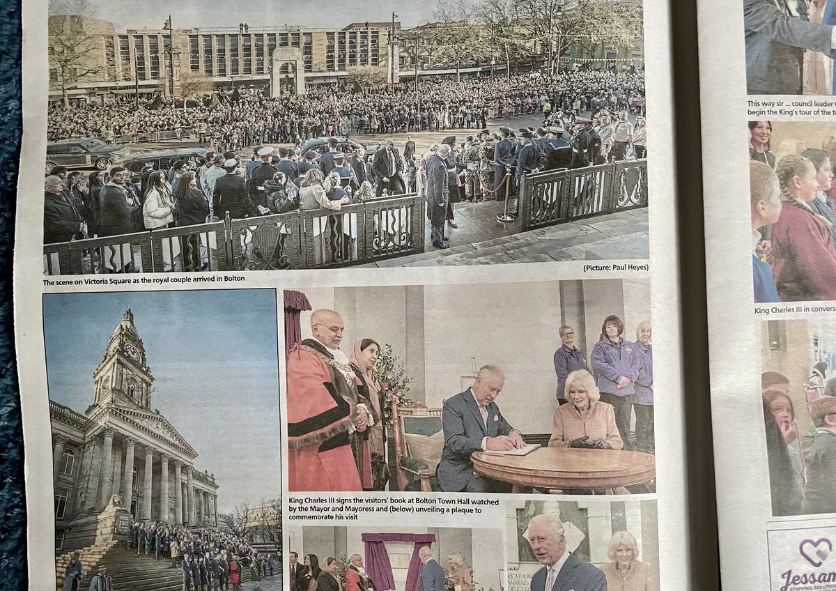 Great to see a lovely souvenir picture pull-out in the ⁦@TheBoltonNews⁩ featuring some of my images from the Royal Visit. ⁦@boltoncouncil⁩

#royalvisitbolton #kingcharles #bolton #newspapers #news #photography #history