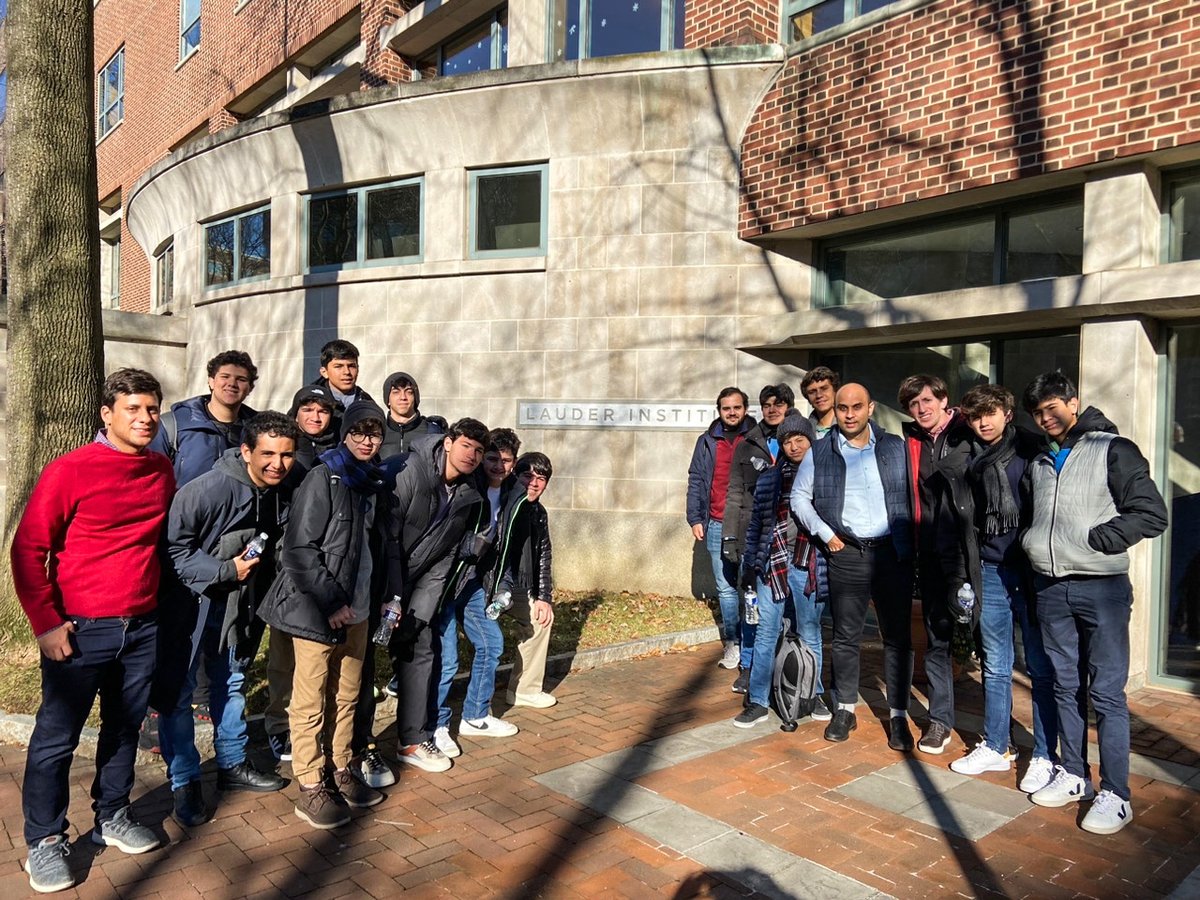 LauderInstitute's tweet photo. This week, 14 high school students from @ICCARACAS in #Venezuela met with @SudevSheth &amp; other Lauder faculty to prepare for the @ILMUNC - a United Nations simulation where students meet to debate topics in international affairs. Special thanks to @OscarLeandro for organizing. https://t.co/Qzut9DNI5L