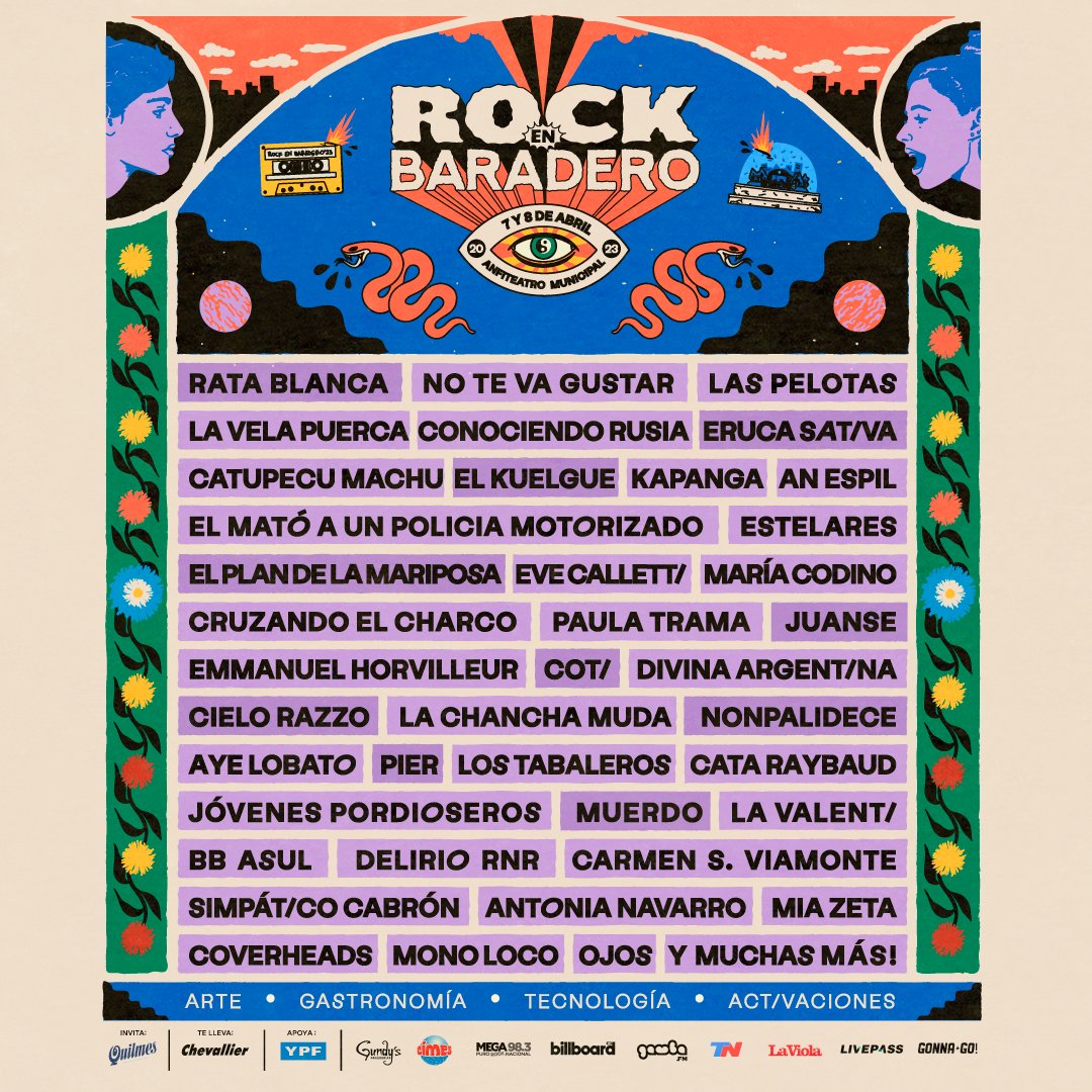 🎸 Se conoció la grilla de <a href="/RockEnBaradero/">Rock En Baradero</a> 2023 y Pier toca el 8 de abril. ¡Ahí nos vemos! 🎸