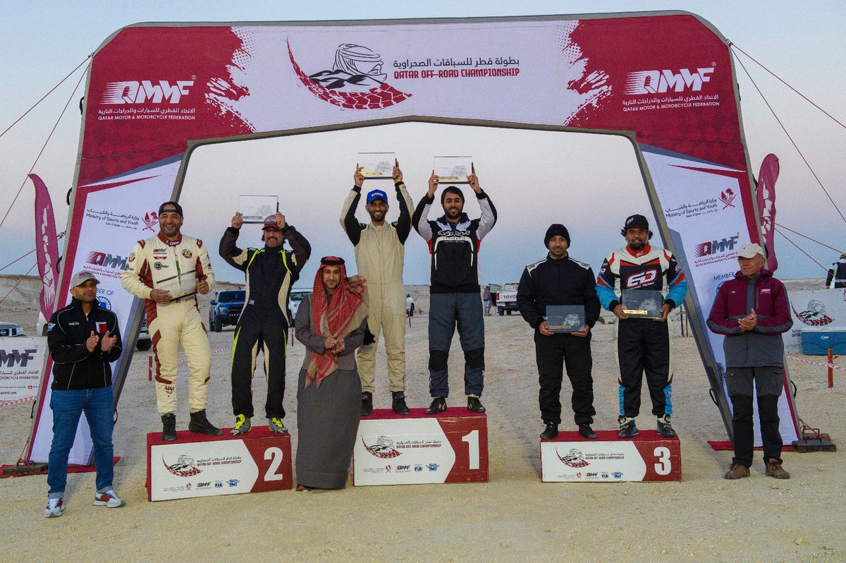 QMMF_official's tweet photo. نبارك للفائزين في الجولة الثانية من بطولة قطر للسباقات الصحراوية ٢٠٢٣ - فئة السيارات
Congratulations to the winners of Round 2 Qatar Off-Road Championship 2023 - Cars Category
#QORC #Round2 #QMMF https://t.co/GEMY80nuCV