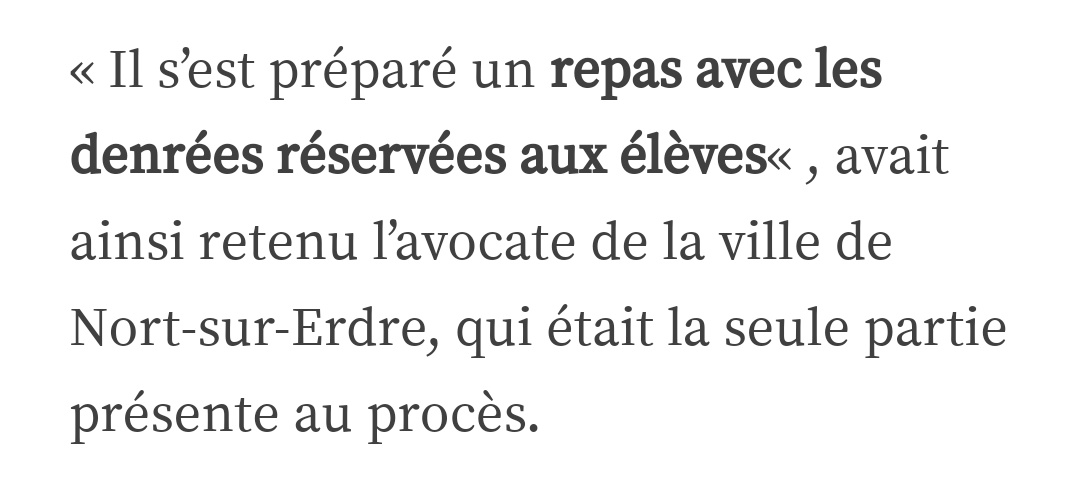 Babar_le_Rhino's tweet photo. « Il s'était préparé un repas avec les denrées réservées aux élèves »

3 mois de prison ferme pour ce SDF qui a eu l'outrecuidance d'avoir faim

Il a détourné quelques haricots verts, pas 5 millions de fonds publics, mais fera plus de prison que Balkany https://t.co/GGS25eG6SR
