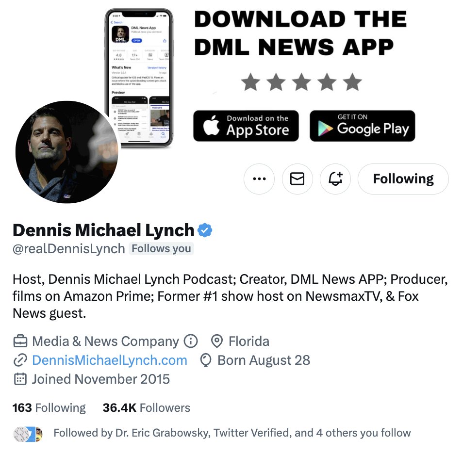 26.  I’m listed as a foreign bot?” said conservative media figure Dennis Michael Lynch. “As a proud 