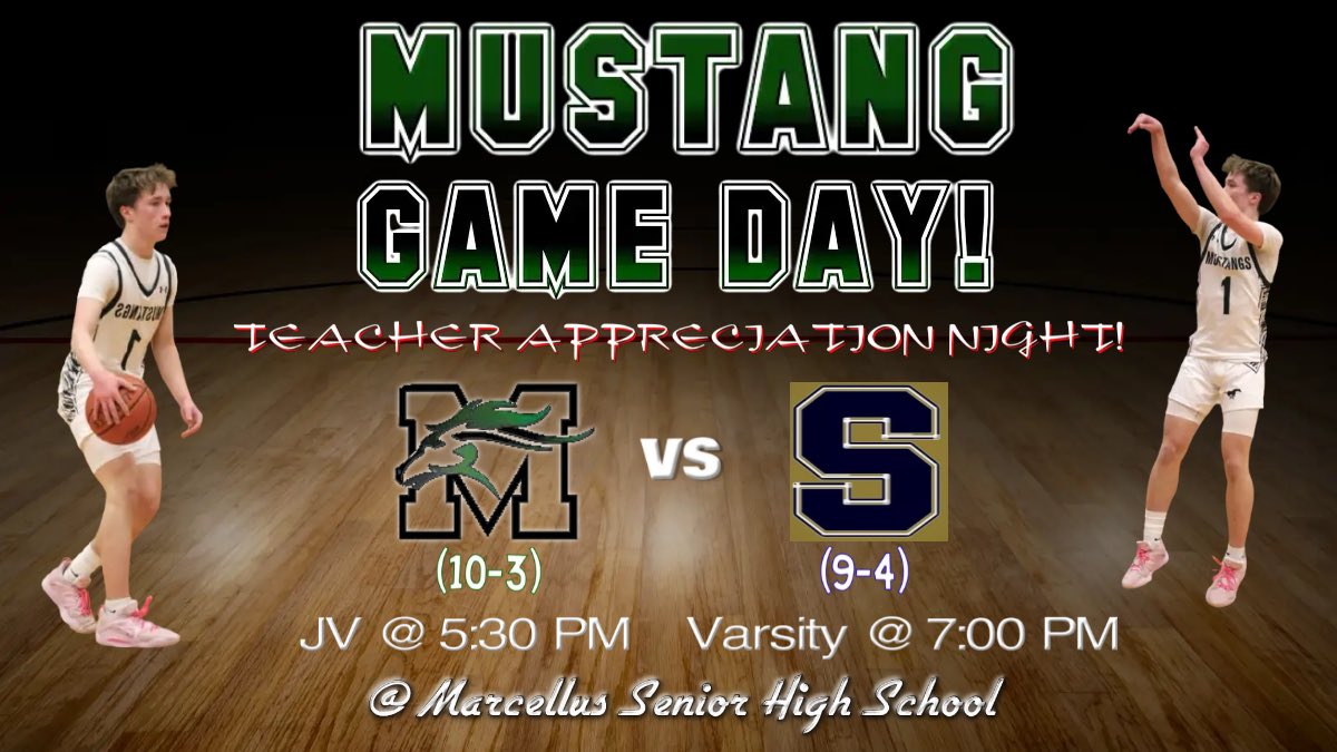 MustangsBuckets's tweet photo. Teacher Appreciation Night:

Come show your appreciation while supporting a good cause.

Proceeds to be donated to honor and support all those in their fight against cancer!

Halftime entertainment provided by Marcellus Youth Basketball! https://t.co/kAOYZLTFu1
