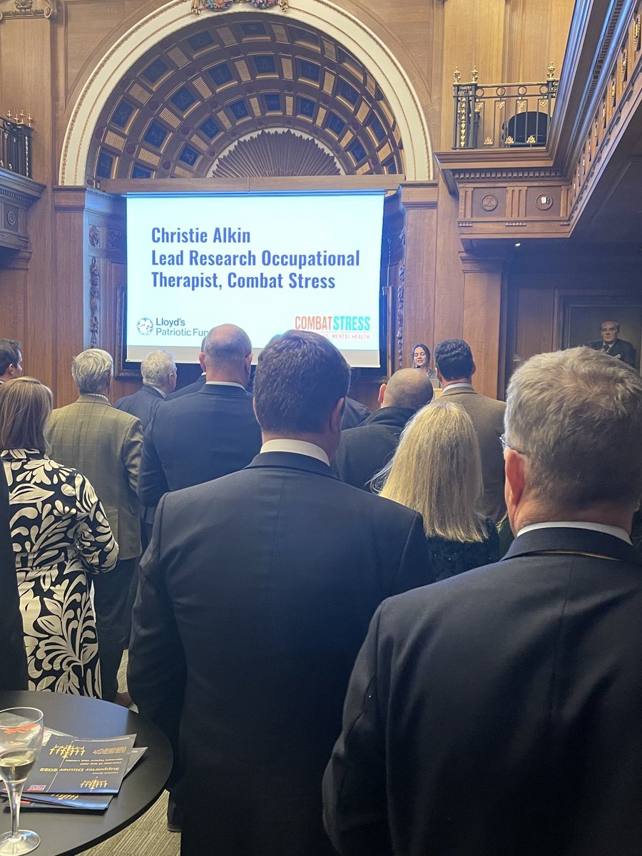 rlwmarsh's tweet photo. Great to be at @LloydsofLondon last with @CombatStress to hear about the success of a #LloydsPatrioticFund grant which has helped #veterans with #sensorymodulation https://t.co/GSn3IaWIQj