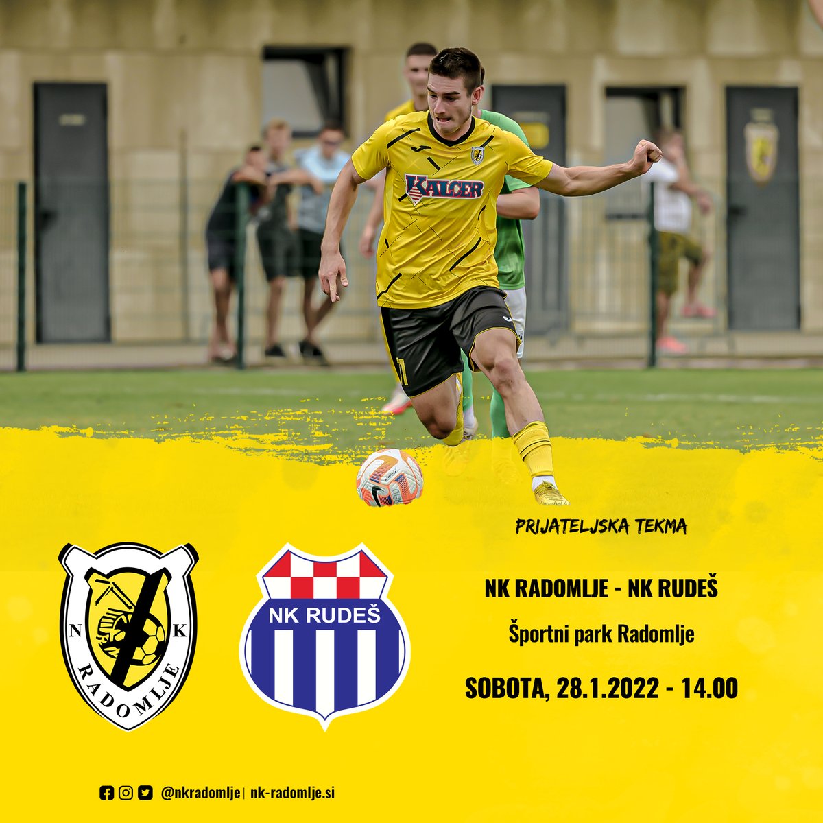 Radomljani bodo jutri v Športnem parku Radomlje gostili vodilnega hrvaškega drugoligaša NK Rudeš ⚽️

💛🖤

#hocemozmoremosmo