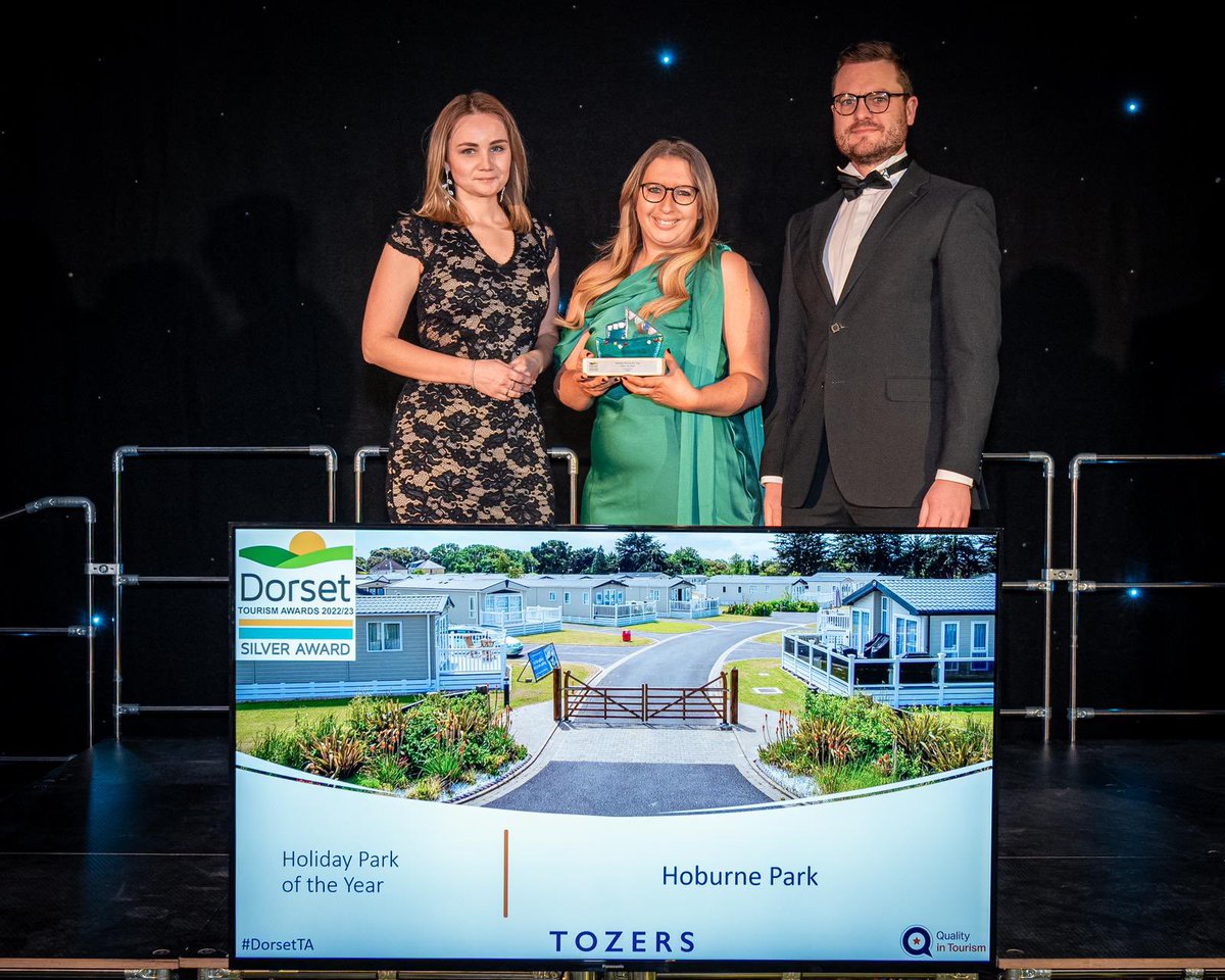 hoburneholidays's tweet photo. We are very proud of the Hoburne Park team for winning Silver🥈in the Holiday Park of the Year category at last night's prestigious Dorset Tourism Awards. #DorsetTA @DorsetTourAwds https://t.co/SXj93ET2Op