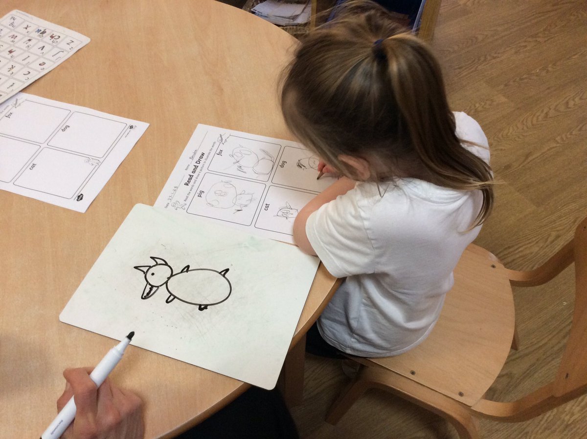 EgremontEYFS's tweet photo. We have loved getting involved in some writing today! We used our phonics knowledge to help us write some of the animals that the gingerbread man runs away from in the story! #readwriteinc #soundingout #pencilcontrol https://t.co/zFOojJrMsf
